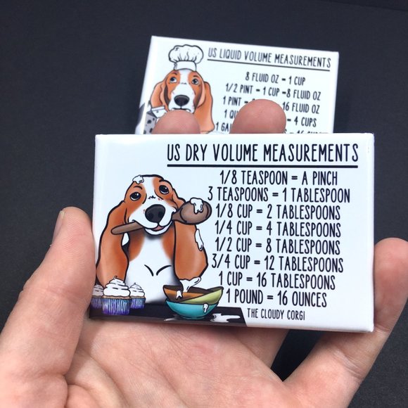 Basset Hound Dog Kitchen Measuring Magnet Set Gift - Picture 2 of 5